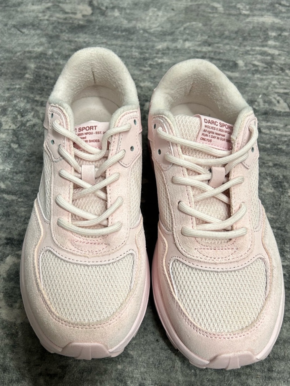 Darc Sport Women's Baby Pink Lace-Up Athletic Sneakers - Picture 2 of 6